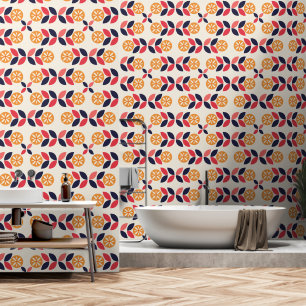 Papier Peint Seventies Mod fleur motif Wallpaper