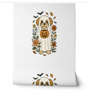 Papier Peint Shih Tzu Halloween avec fleurs d'automne