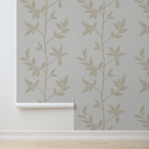Papier Peint Silhouette Brise de forêt L branches beige minimal