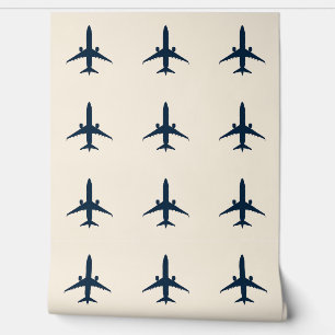 Papier Peint Silhouette de l'avion en RAL 900 blanc