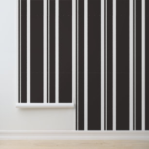 Papier Peint Simple moderne Brown foncé rayures blanches
