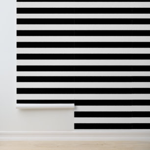 Papier Peint Simple Motif de rayures noir et blanc
