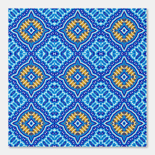 Papier Peint Simple Motif de style méditerranéen blanc et bleu