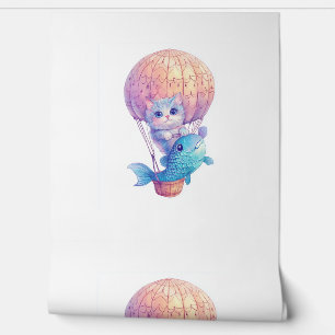Papier Peint Sky High Kitty - Cute Whimssic Cat Adventure
