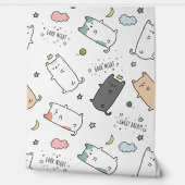 Papier Peint Sleepy Cat pattern for Your Kid Room (Déroulement)