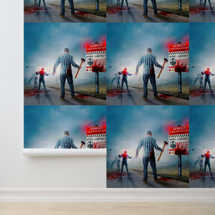 Papier Peint SlipperyJoe's Happy Halloween cadavres zombies peu