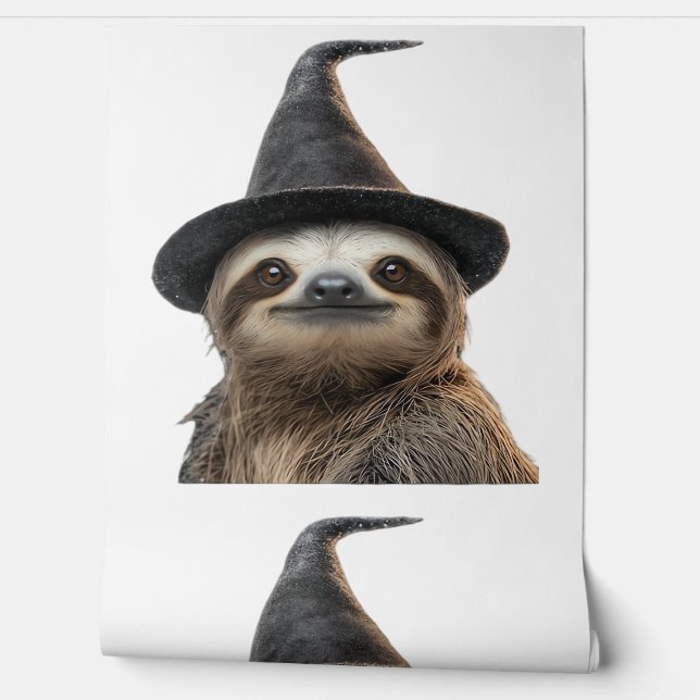 Papier Peint Sloth Wearing Halloween Witch Hat Classic T-Shirt (Déroulement)