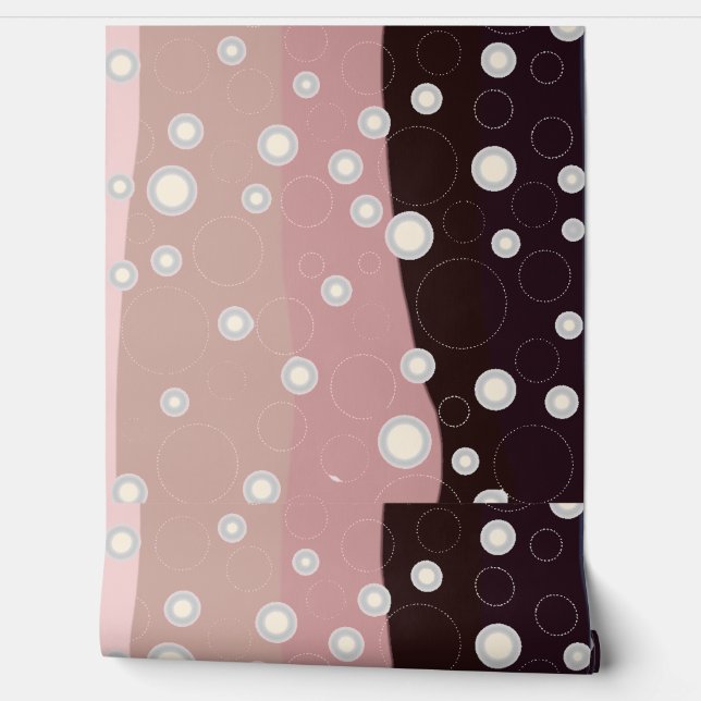 Papier Peint Soft Abstract Waves & Bubbles – Modern Minimalist  (Déroulement)