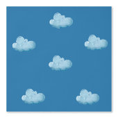 Papier Peint Soft Blue Sky & Fluffy White Clouds Pattern (Recto)