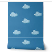 Papier Peint Soft Blue Sky & Fluffy White Clouds Pattern (Déroulement)