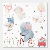Papier Peint Soft Pastel Elephant Baby Animals Nursery (Recto)