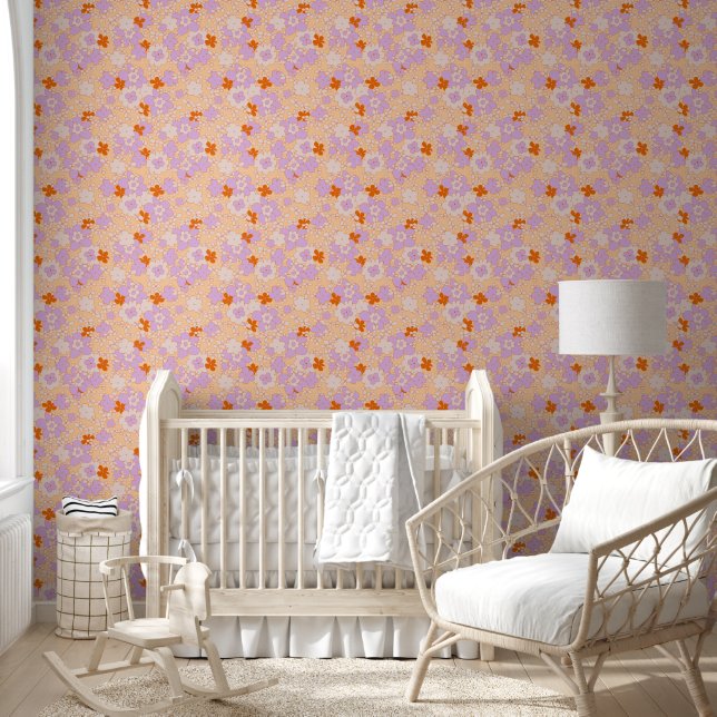 Papier Peint Soixante fleur vintage (Enfants)
