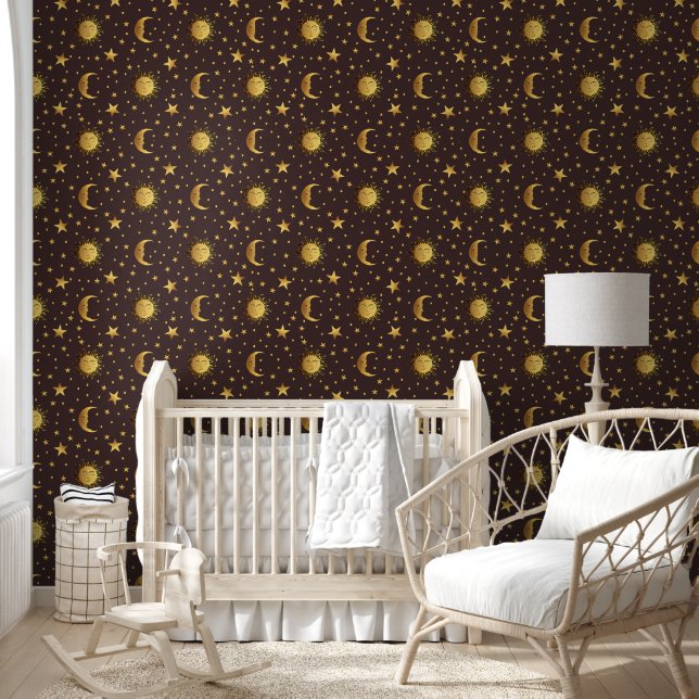 Papier Peint Soleil et Lune (Enfants)