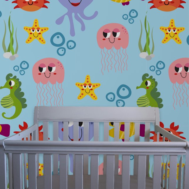 Papier Peint Sous La Mer Whimsical Cute Cartoon Créatures (Créateur téléchargé)