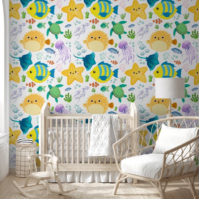Papier Peint Sous Les Animaux De Mer (Enfants)