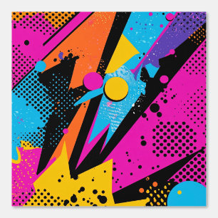 Papier Peint Splash couleur Abstrait dans le style comique rétr