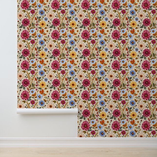 Papier Peint Splendides Fleurs D'Automne (Application)