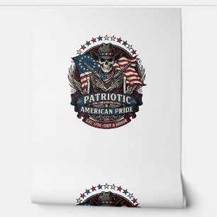 Papier Peint Squelette Cowboy Patriotique Squelette Dark Patrio