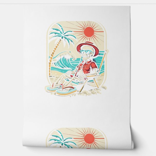 Papier Peint Squelette Drôle d'Été (Déroulement)