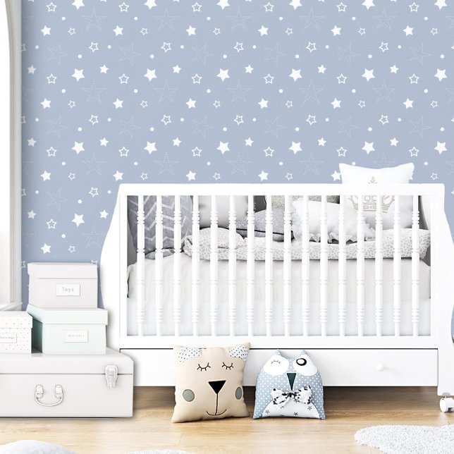 Papier Peint Star Motif Blue Sky Nursery Kids Boy (Star Pattern Blue Sky Nursery Kids Boy Wallpaper)