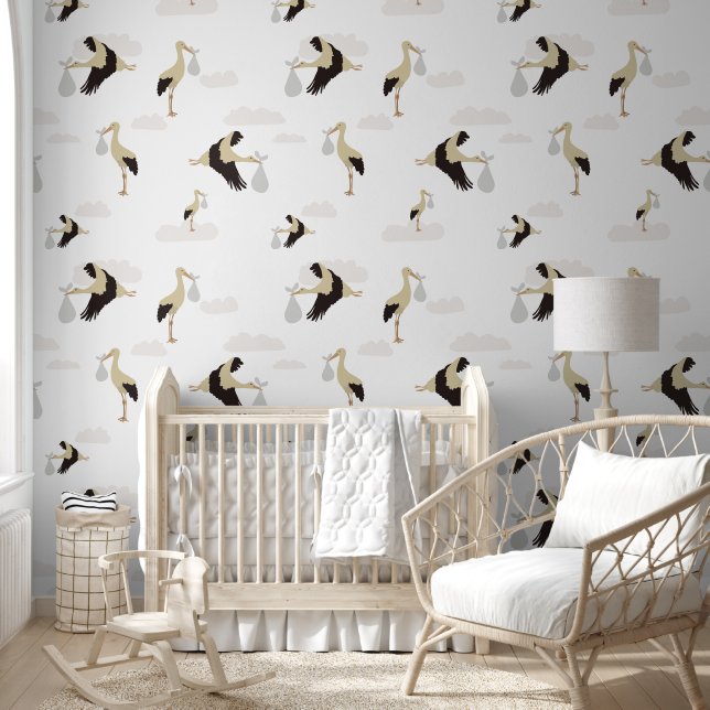 Papier Peint Stork Nouveau-né bébé garçon fille Motif (Enfants)