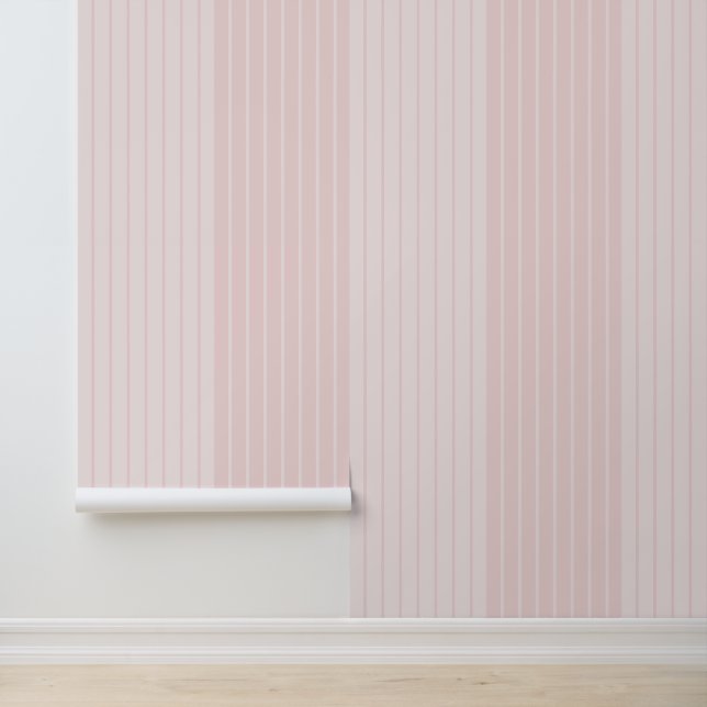 Papier Peint Stripes Feminine en Blush (Application)