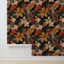 Style Bali fleurs exotiques feuille luxe couleur f
