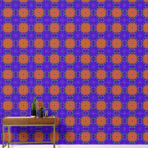 Papier Peint Style d'art populaire violet et orange Hippie Rosa