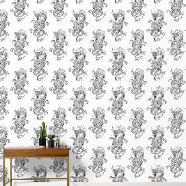 Papier Peint Style Dragon chinois (Couloir)