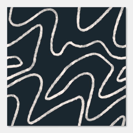 Papier Peint Style japonais moderne art in cream and black. (Recto)