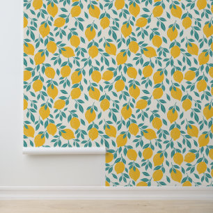 Papier Peint Sucré Branches de citron Motif