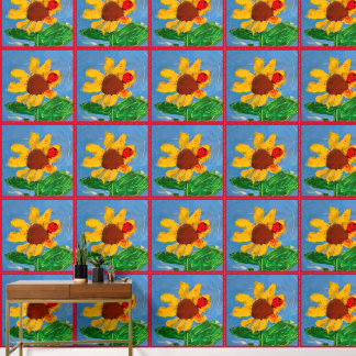 Papier Peint Sunflower Art by Kids