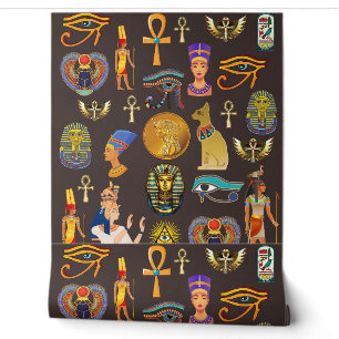 Papier Peint Symbole de motif hiéroglyphique égyptien antique