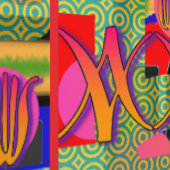 Papier Peint Symboles et Flore (Couture)