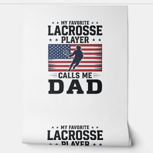 Papier Peint T-shirt drôle de papa de lacrosse drapeau américai