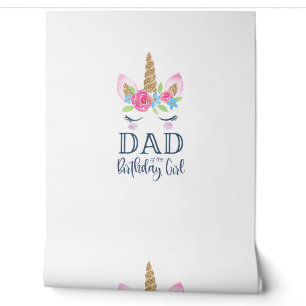 Papier Peint T-shirt Licorne Papa de la Fille de l'anniversaire
