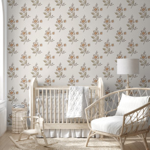 Papier Peint Tan et Brown Floral