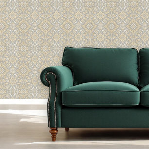 Papier Peint Tapisserie Luxe Gris & Or