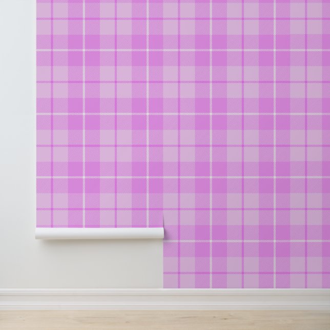 Papier Peint Tartan rose (Application)