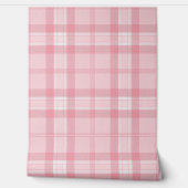 Papier Peint Tartan rose Imprimé - Plaid Cosy (Déroulement)