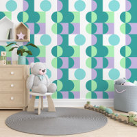 Teal Bleu Mint Violet Vert Cercles pourpres Motif