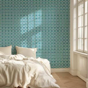 Papier Peint Teal et carreaux de mosaïque bleue inspirés