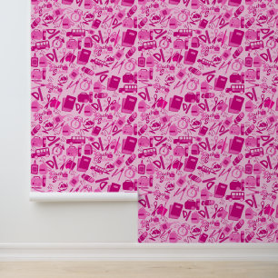 Papier Peint tendance rose doux Retour au Motif scolaire