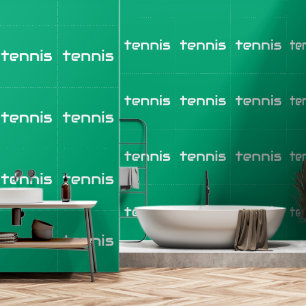 Papier Peint TENNIS Amusement Raffiné Texte Élégant Blanc Sur V
