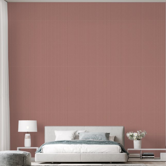 Papier Peint Terracotta à rayure fine moderne 2,5 cm (Chambre à coucher)