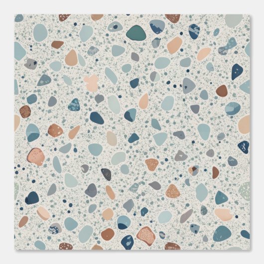 Papier Peint Terrazzo Pattern with Organic Earth Tone Chips (Recto)