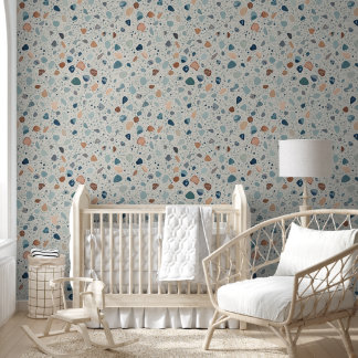 Papier Peint Terrazzo Pattern with Organic Earth Tone Chips