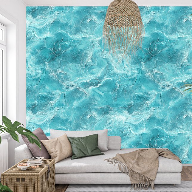 Papier Peint Texture de luxe en marbre turquoise (Luxury Turquoise Marble Texture Wallpaper)