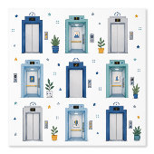 Papier Peint The Elevator Collection - Édition Garçon 9 Ascense (Recto)