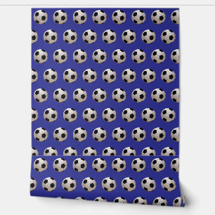Papier Peint Thème de ballon de football Bleu profond